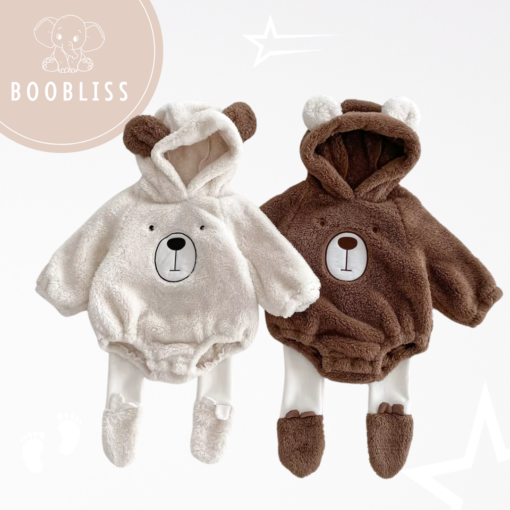 Schattige Baby Romper met Beer Oortjes - | BooBliss Baby Fashion