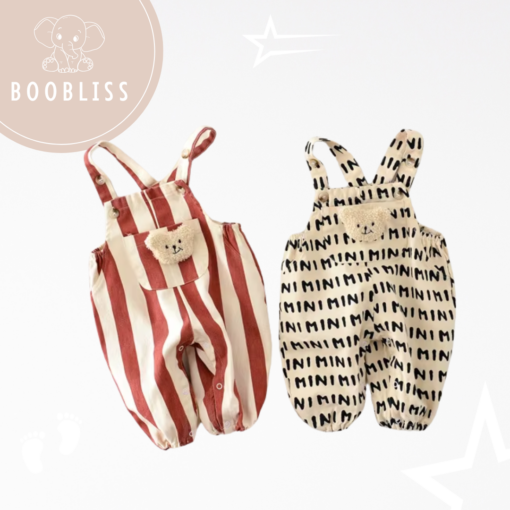 Gestreepte Baby Jumpsuit met Schattig Beer | BooBliss Baby Fashion